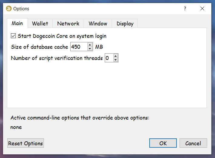 Choosing to start Dogecoin Core at login